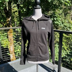 Victoria Secrets/PINK women’s XS Sweatshirt fishnet sleeves- used see photos